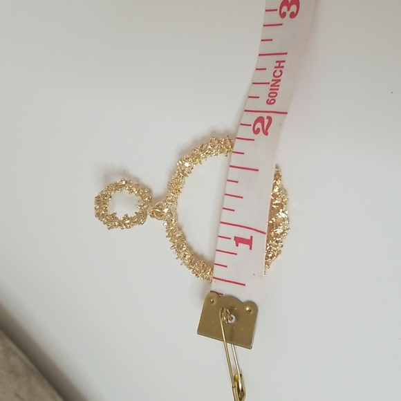 Gold Silver Round Hoop Earrings - Picture 5 of 6